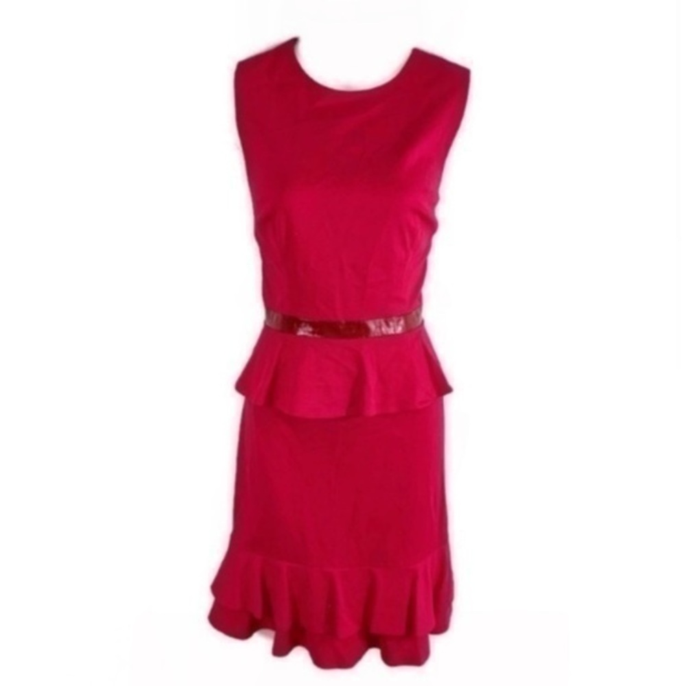 Cynthia Steffe Bardot Pink peplum sheath dress X26